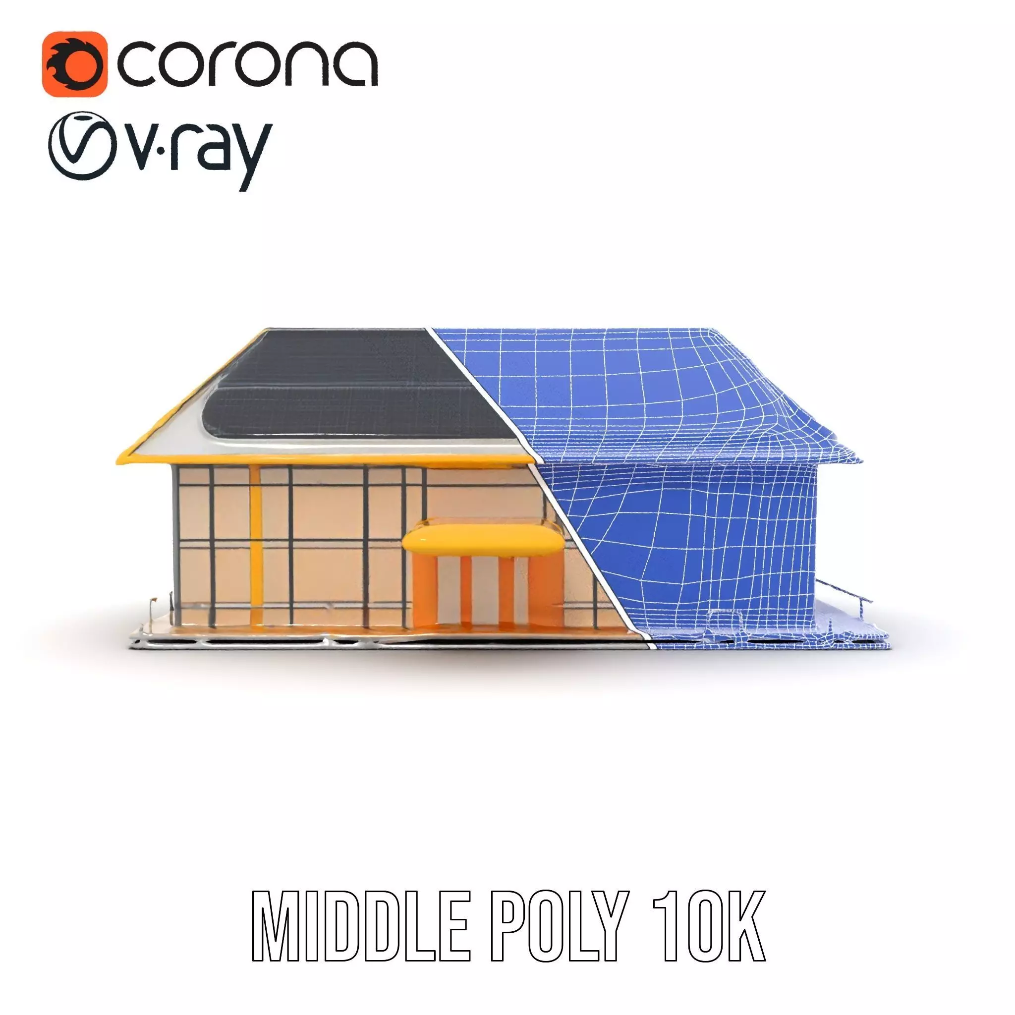 Modern Solar House model pack Low-poly 3D model_31