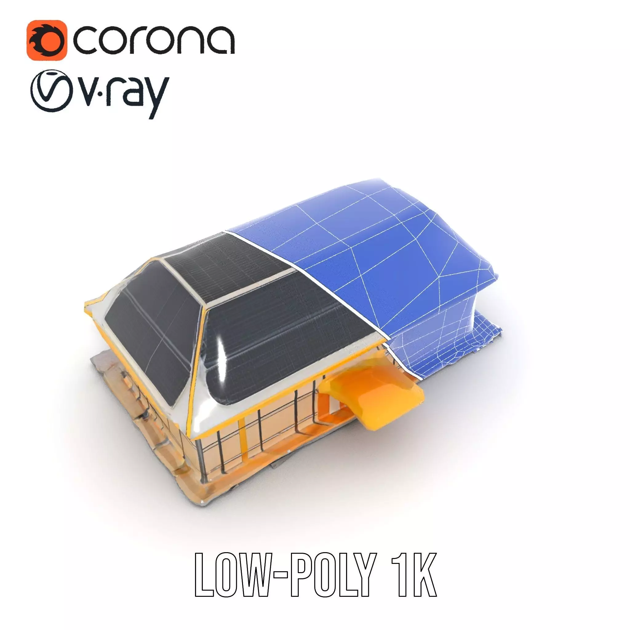 Modern Solar House model pack Low-poly 3D model_26