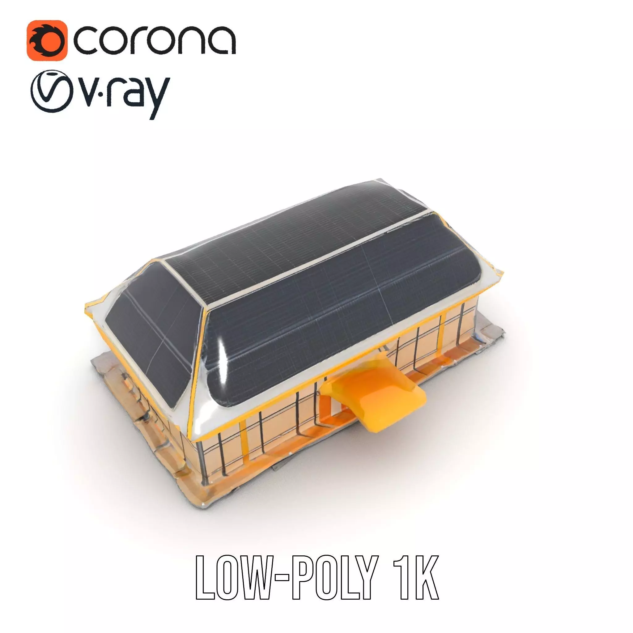 Modern Solar House model pack Low-poly 3D model_24