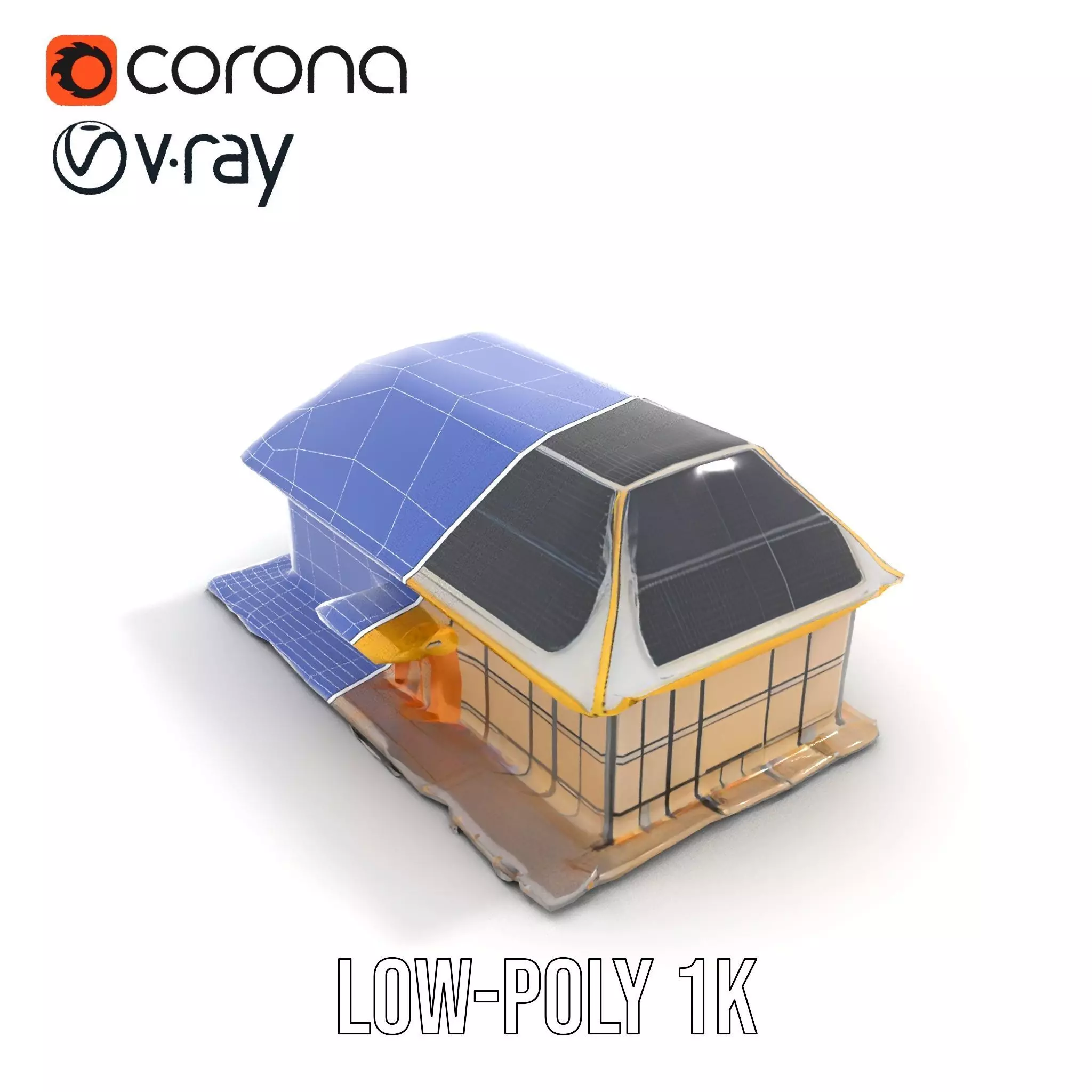 Modern Solar House model pack Low-poly 3D model_29