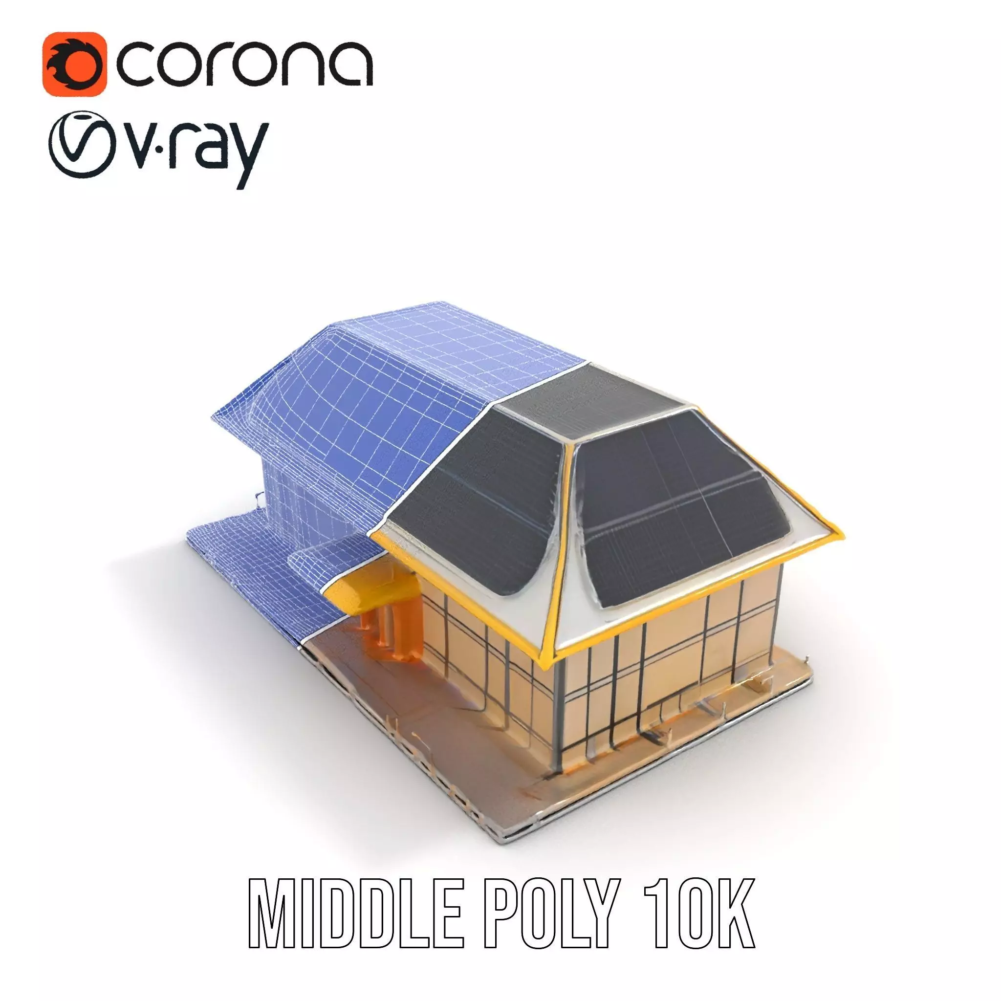 Modern Solar House model pack Low-poly 3D model_25