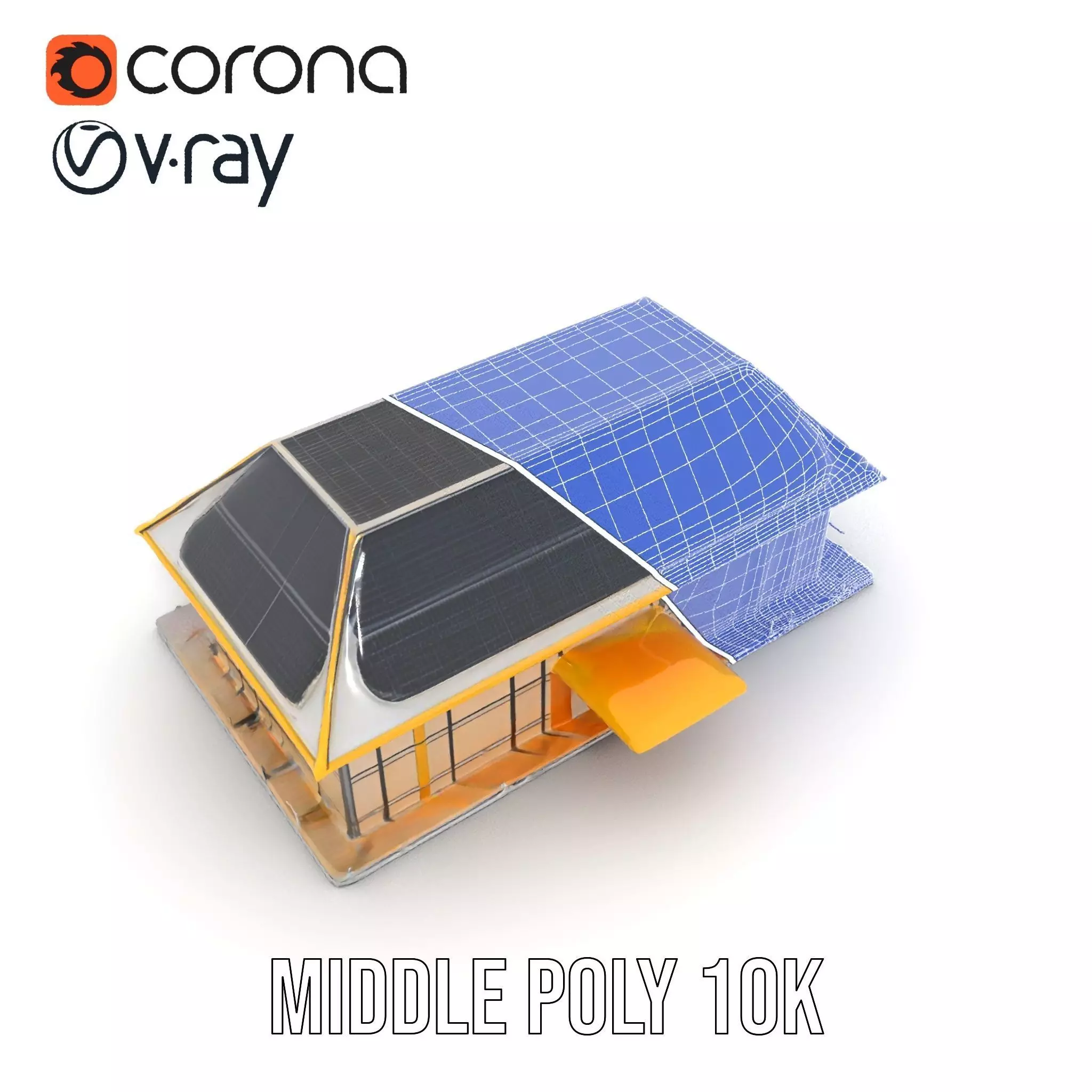 Modern Solar House model pack Low-poly 3D model_23