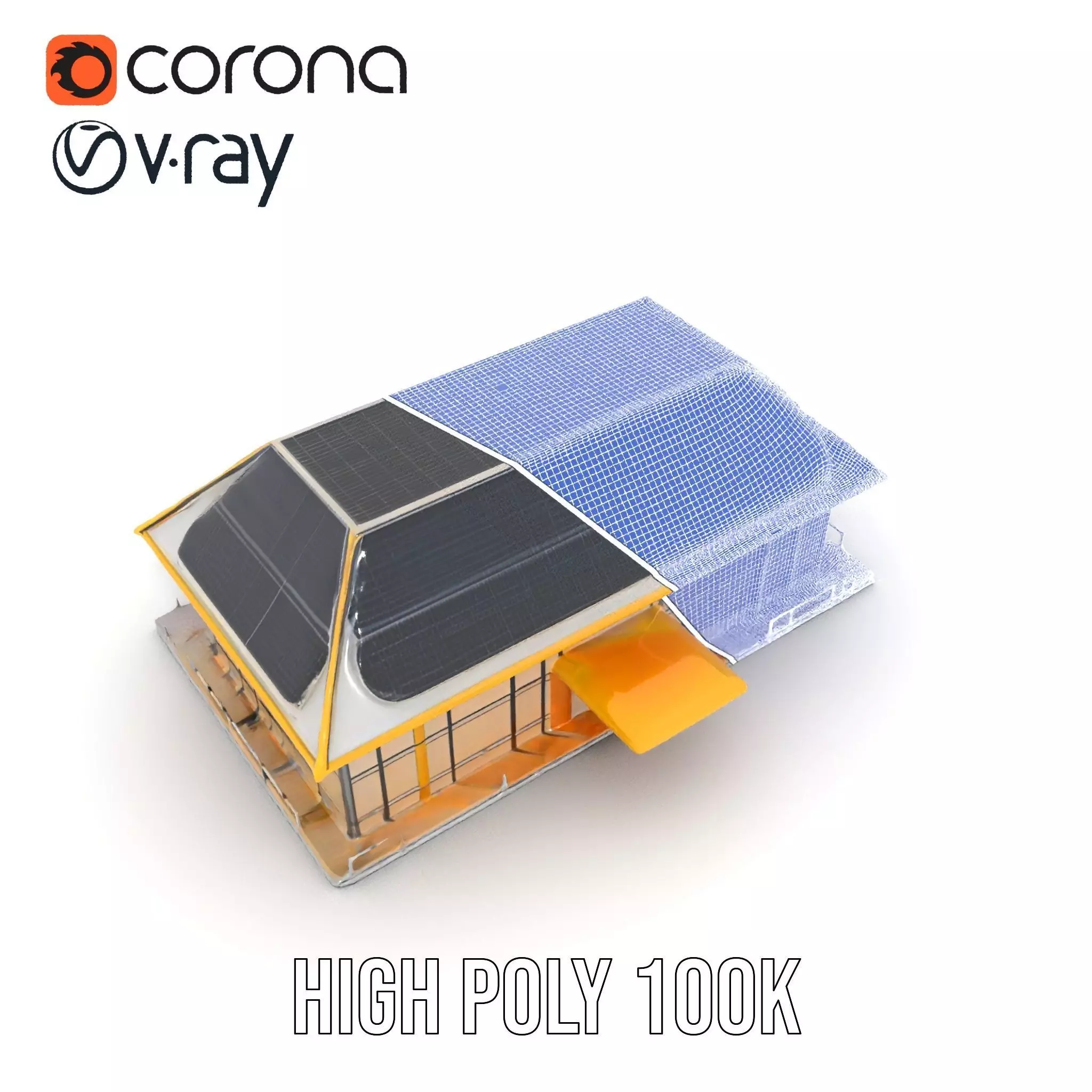 Modern Solar House model pack Low-poly 3D model_35