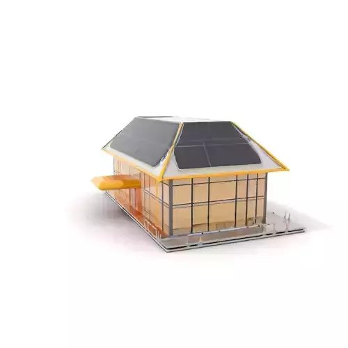 Modern Solar House model pack Low-poly 3D model