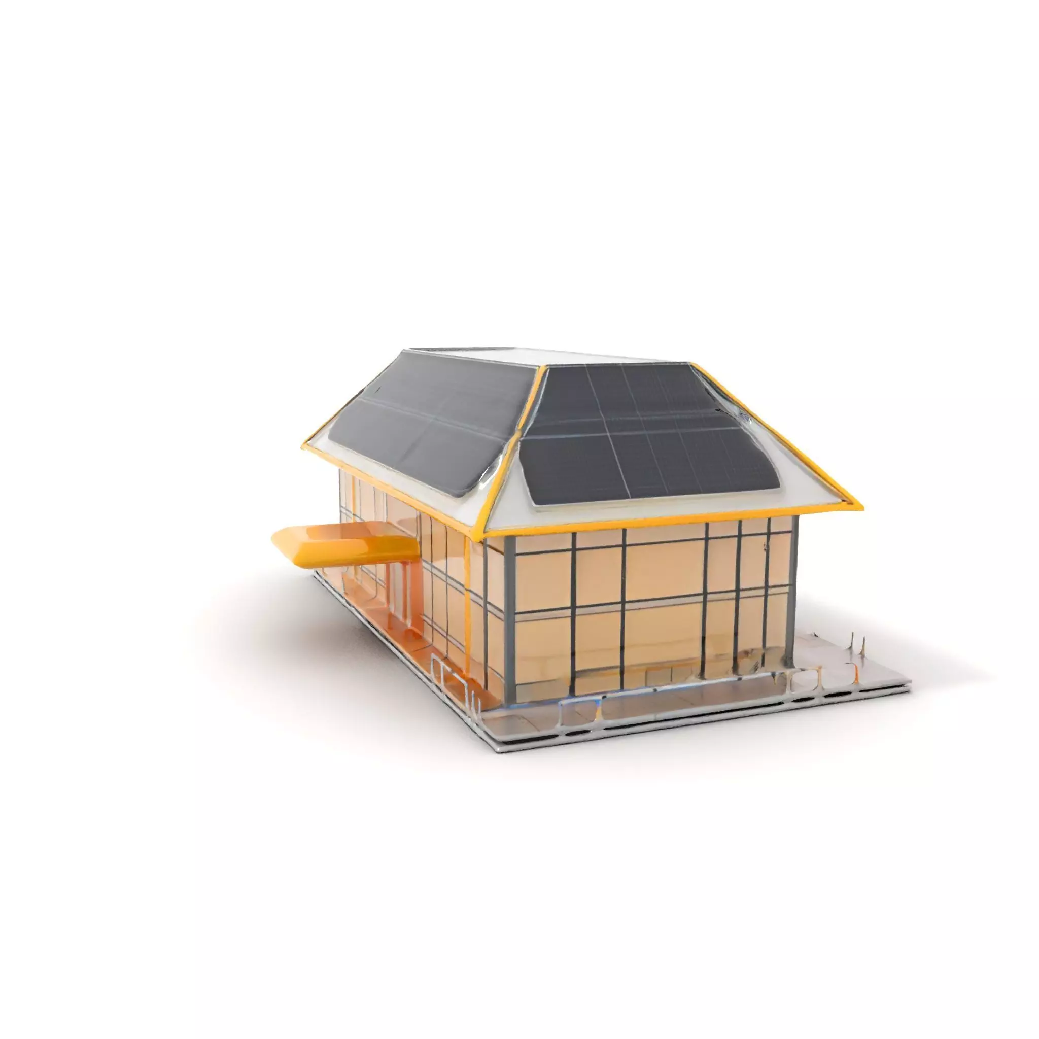 Modern Solar House model pack Low-poly 3D model_0