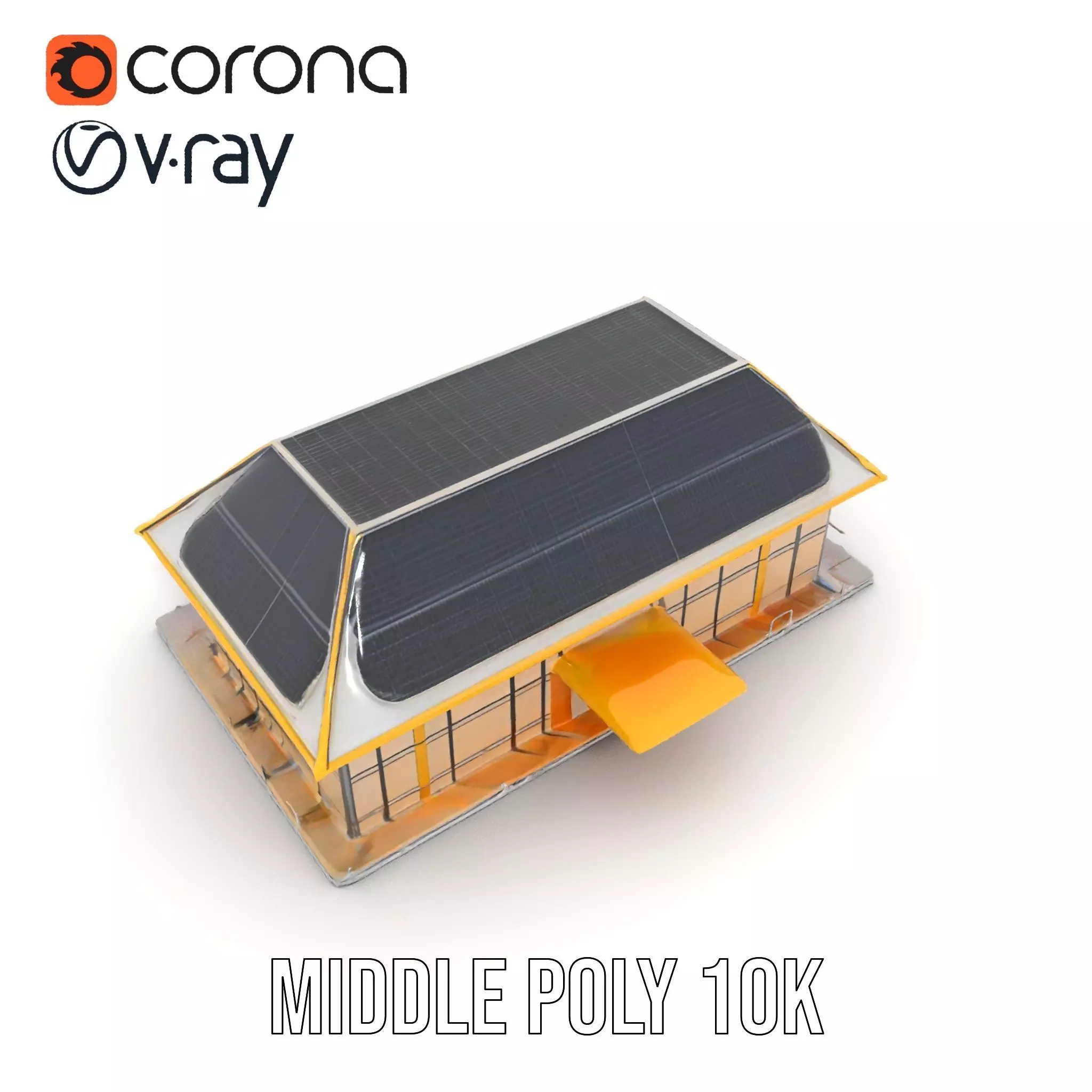 Modern Solar House model pack Low-poly 3D model_17
