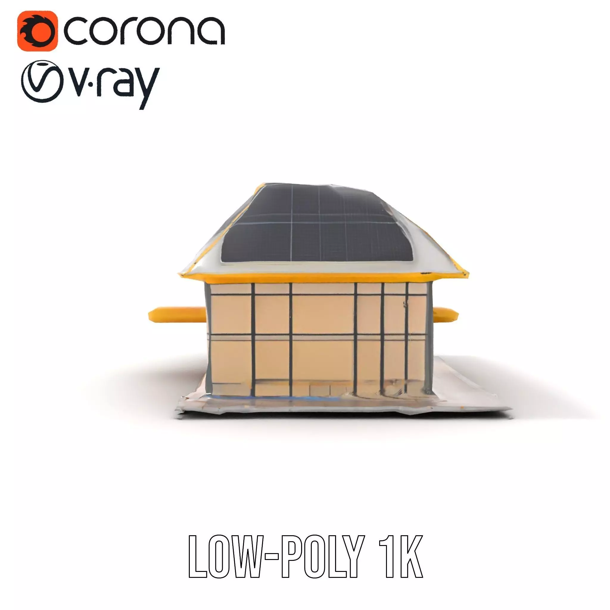 Modern Solar House model pack Low-poly 3D model_18