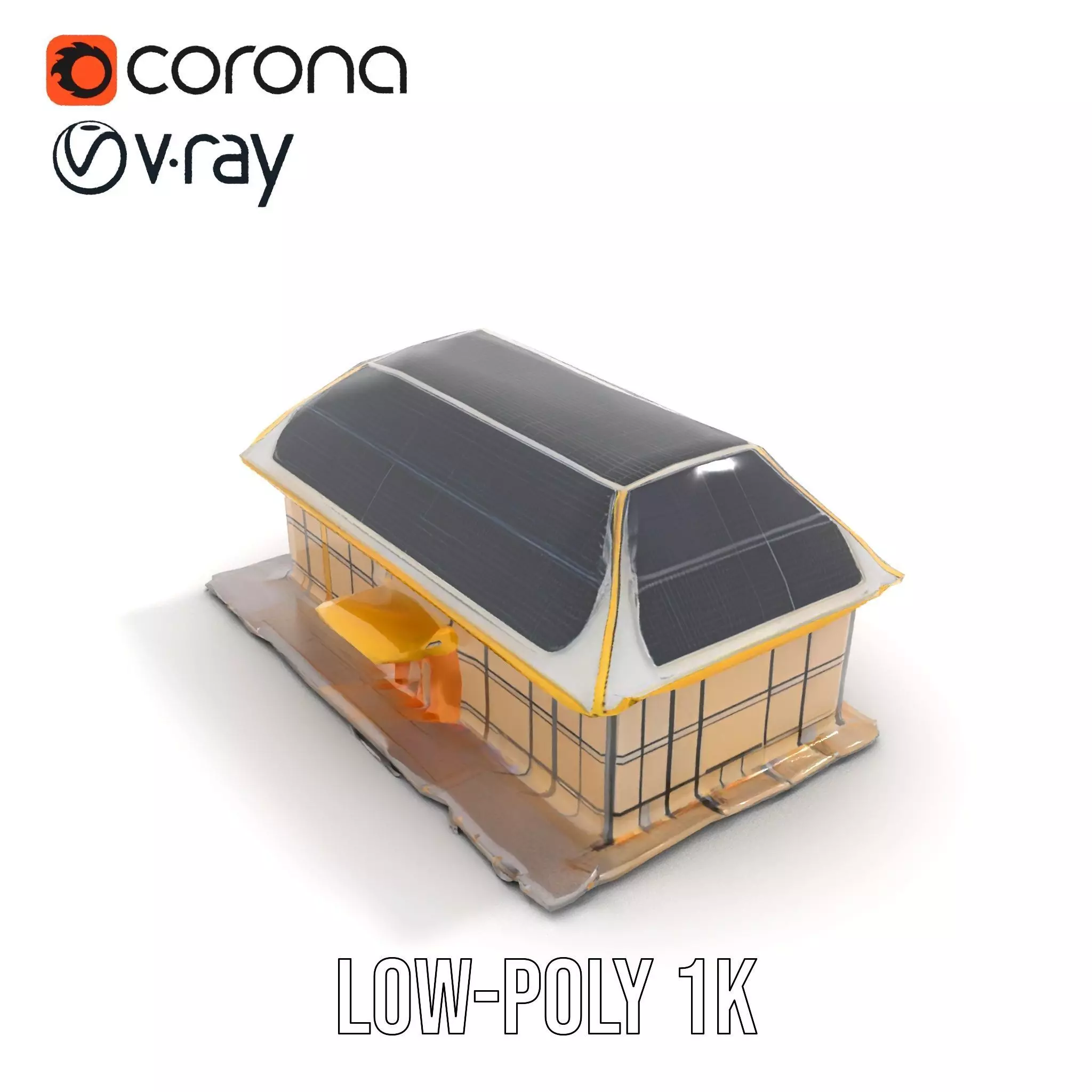 Modern Solar House model pack Low-poly 3D model_8