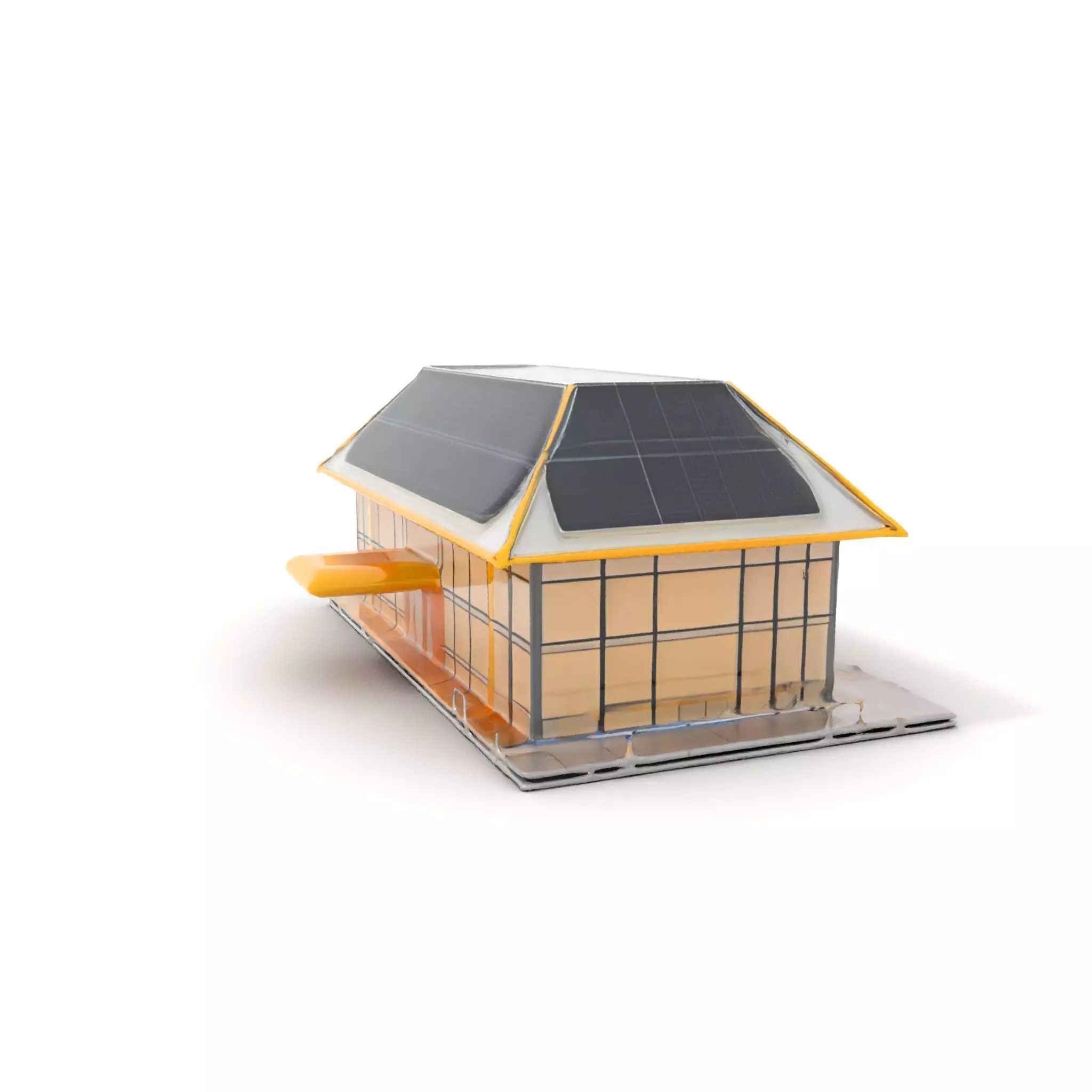 Modern Solar House model pack Low-poly 3D model_6