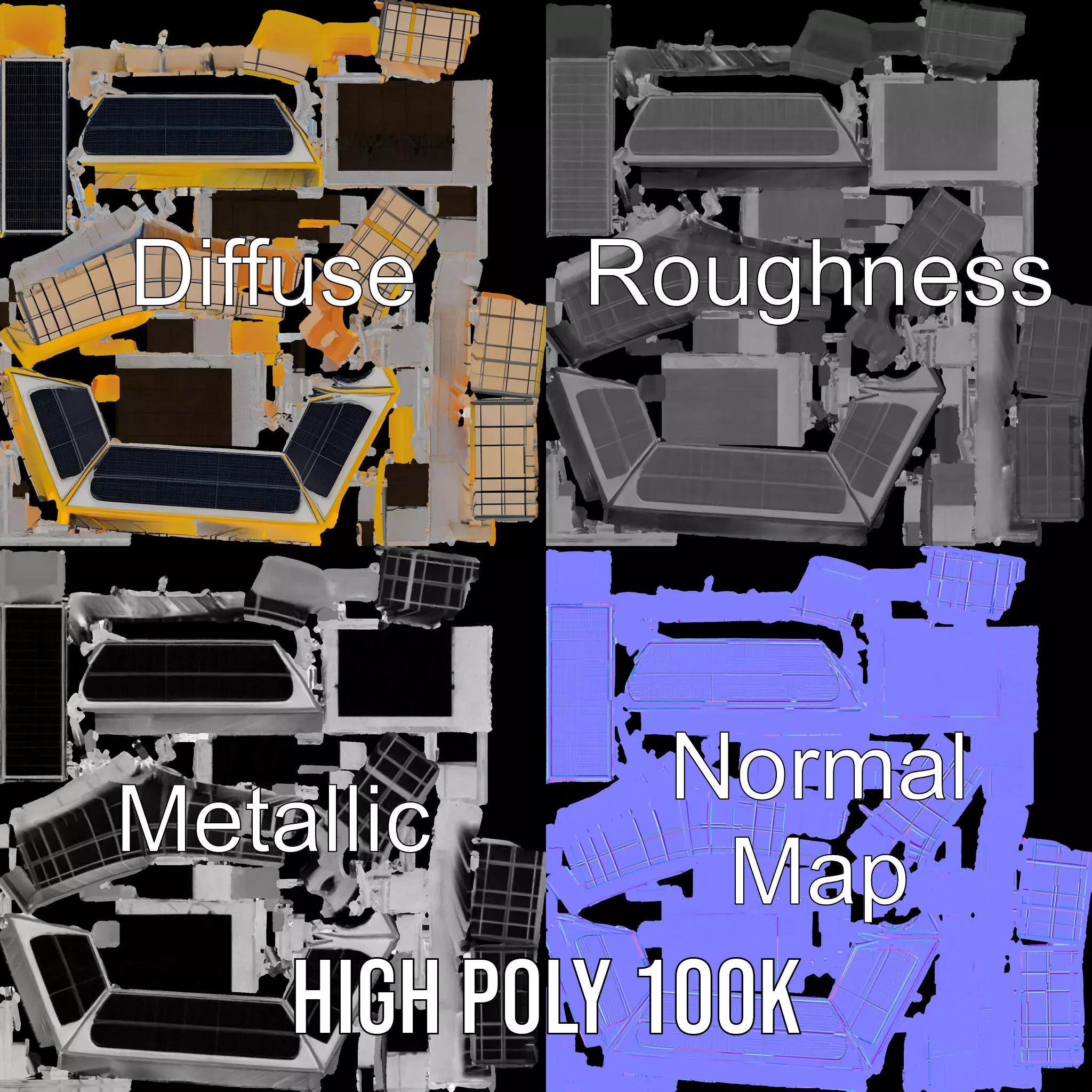 Modern Solar House model pack Low-poly 3D model_4