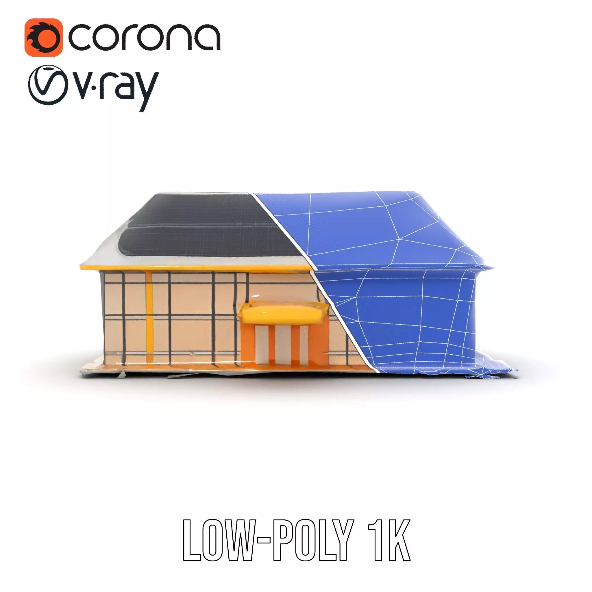 Modern Solar House model pack Low-poly 3D model_21