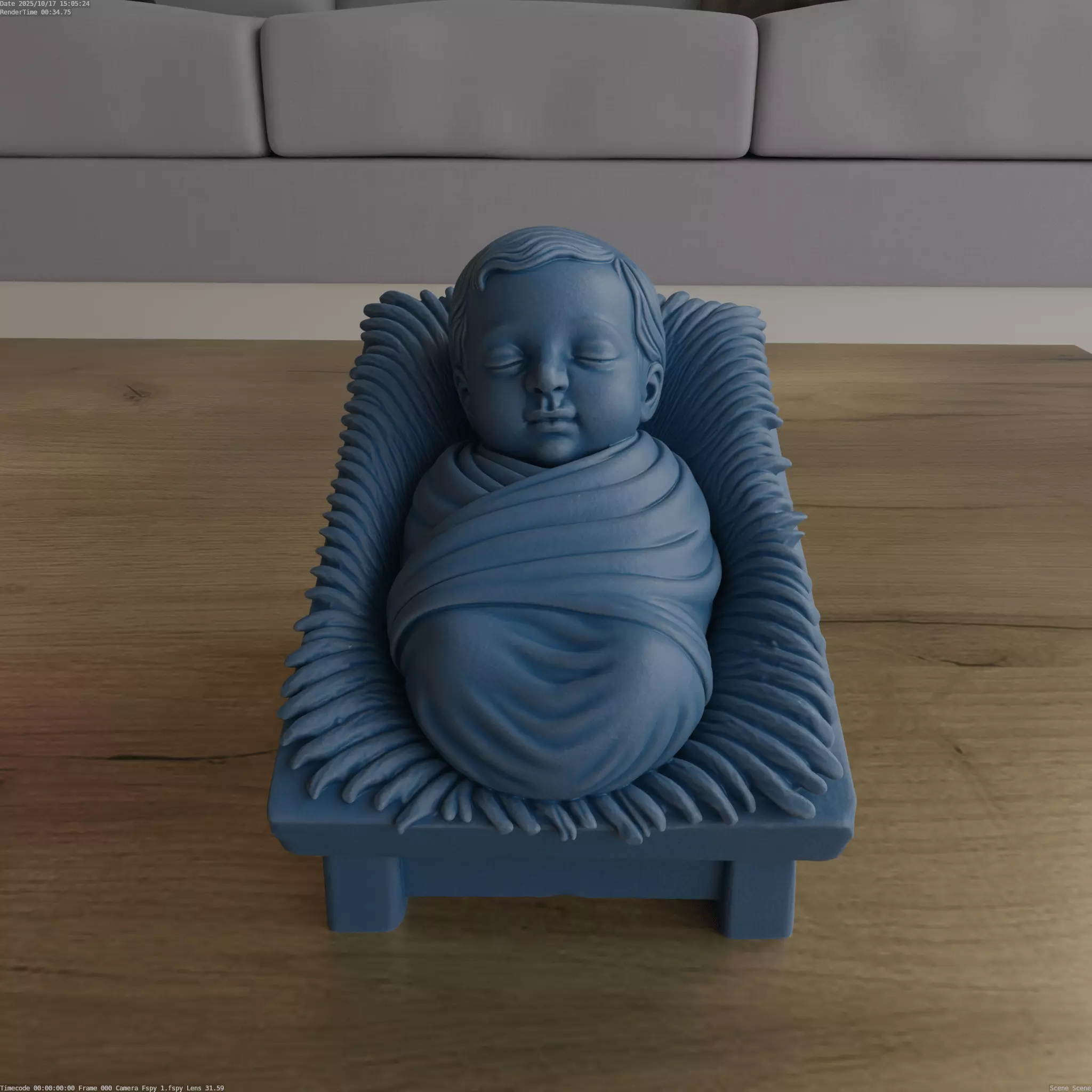 Baby Jesus Nativity STL Hand Made Blender Model 3D print model_0