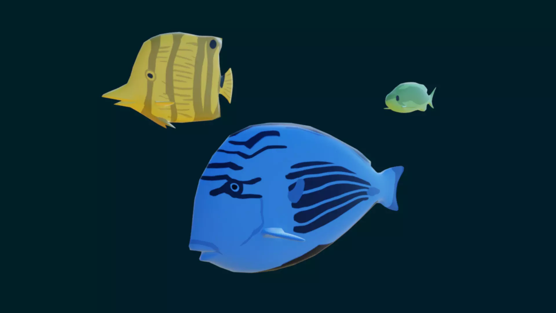 Fishes - Stylized Low-poly 3D model_2