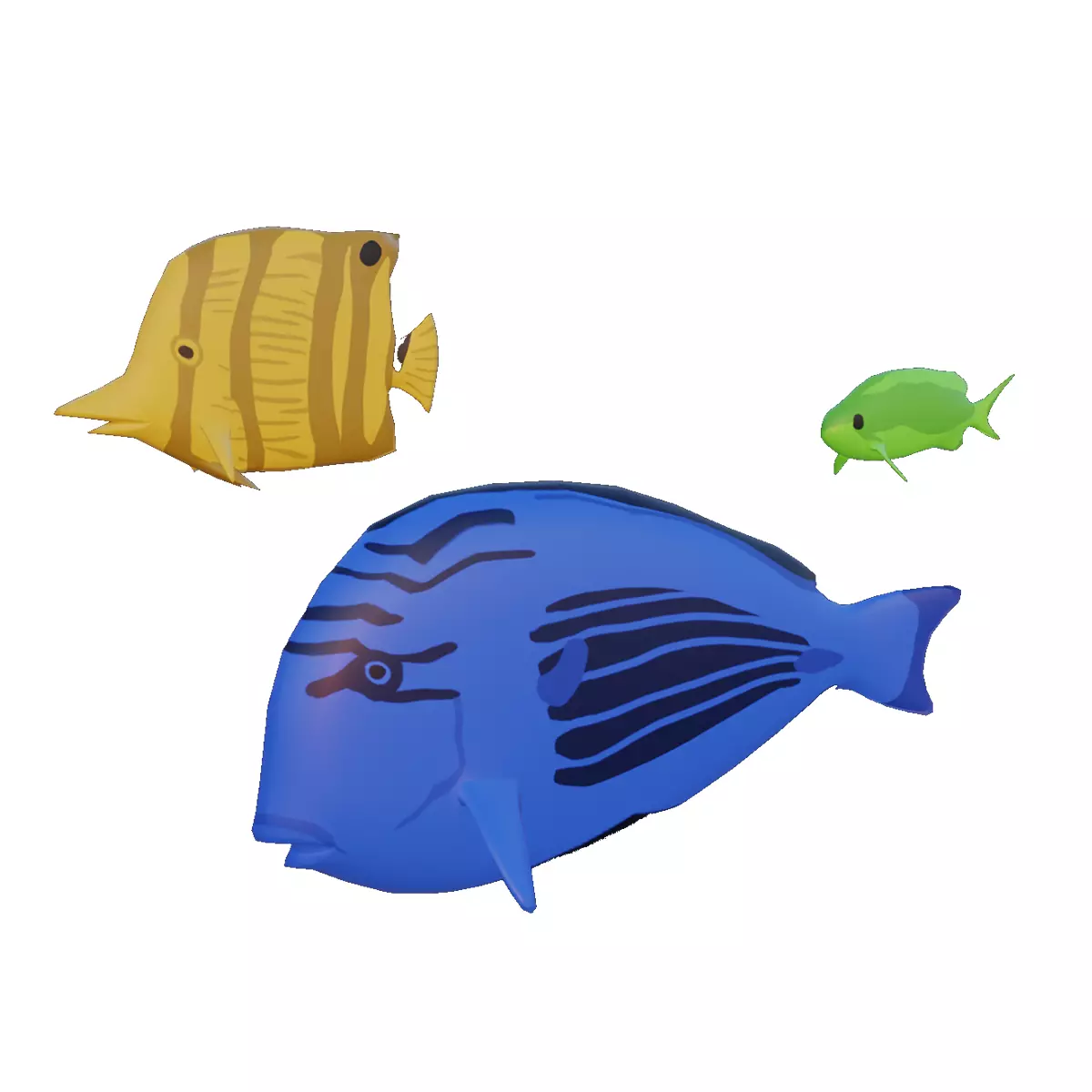 Fishes - Stylized Low-poly 3D model_0