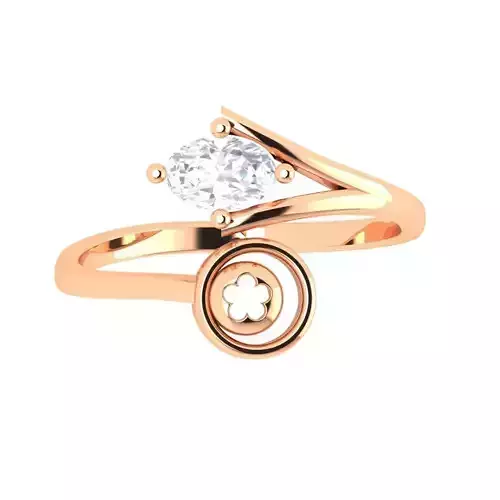 Light weight ring with ovel cut diamond soliter ring