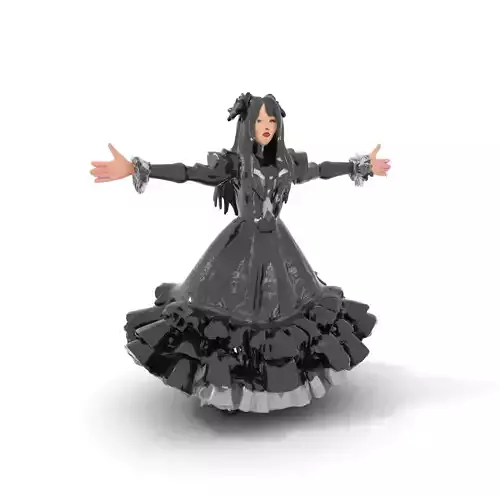 Gothic Lolita Dress model pack Low-poly 3D model
