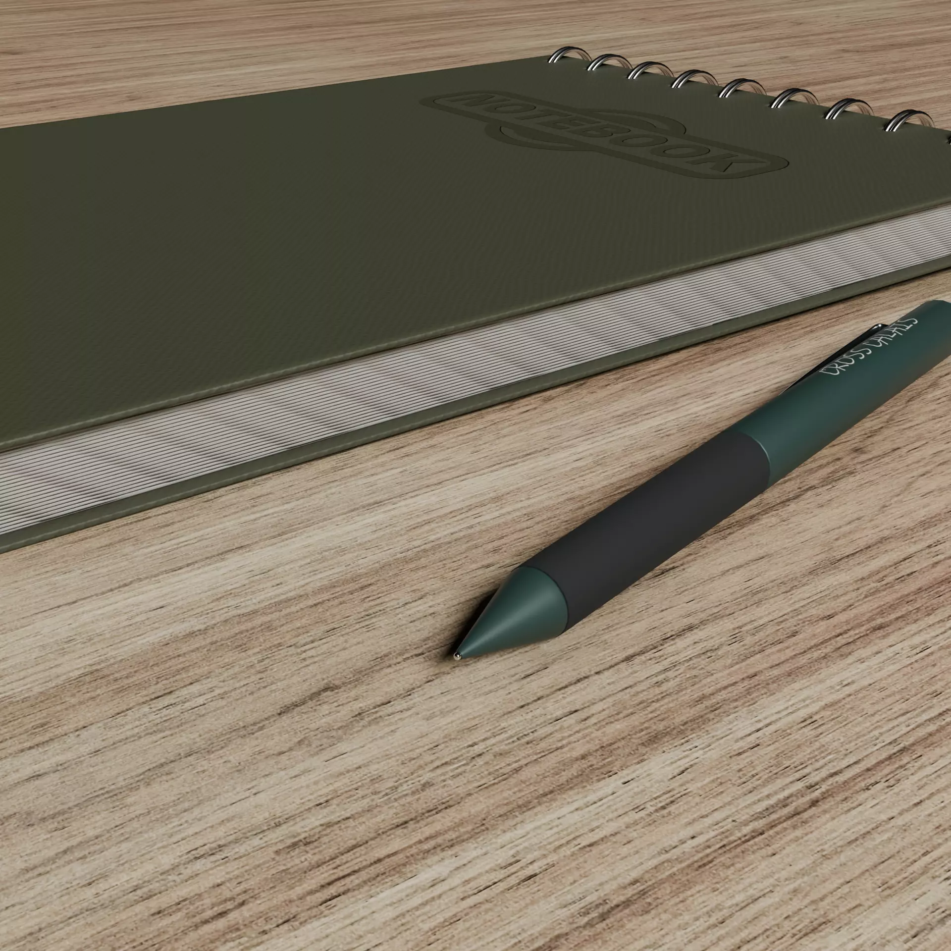 Notebook and Pen Free low-poly 3D model_4