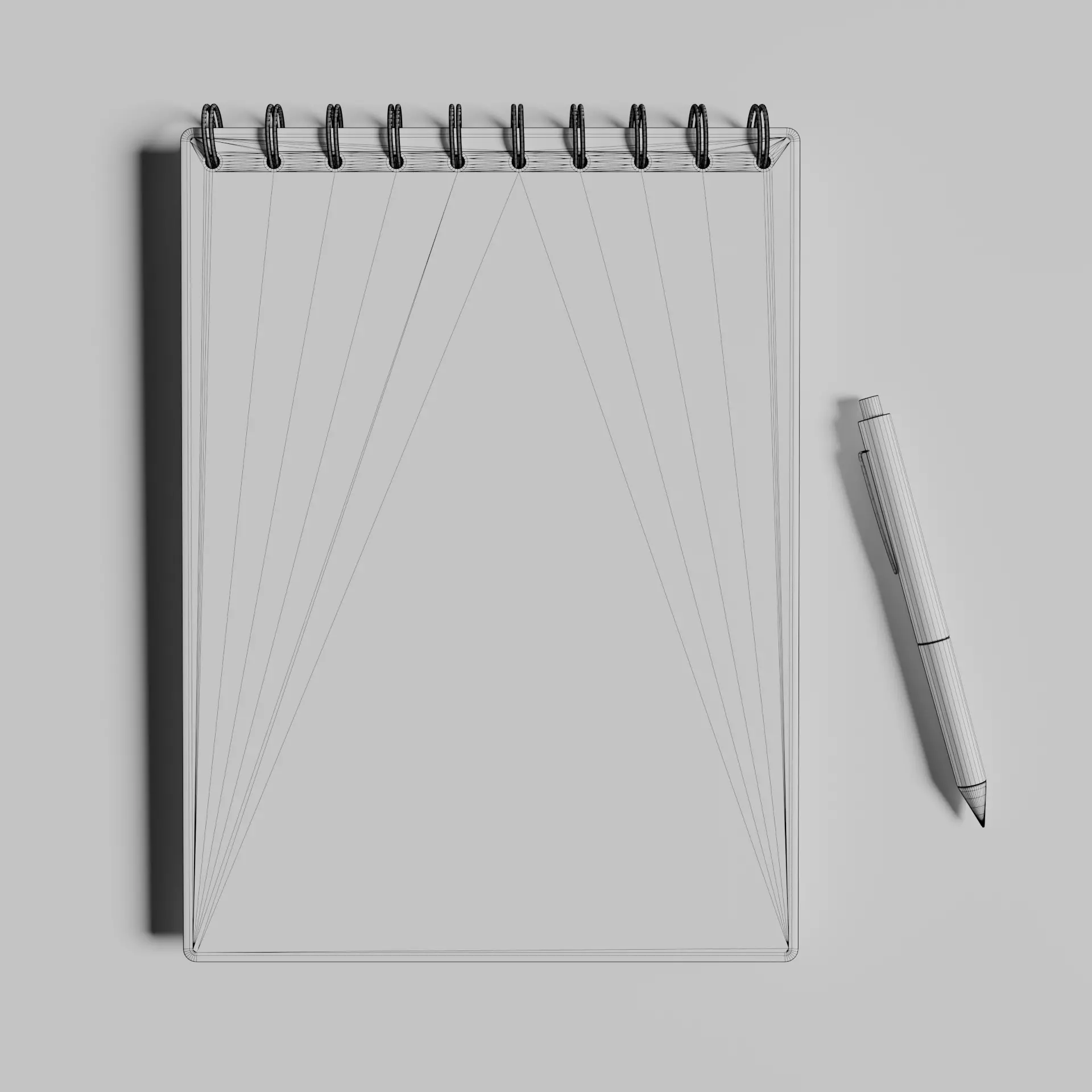 Notebook and Pen Free low-poly 3D model_2