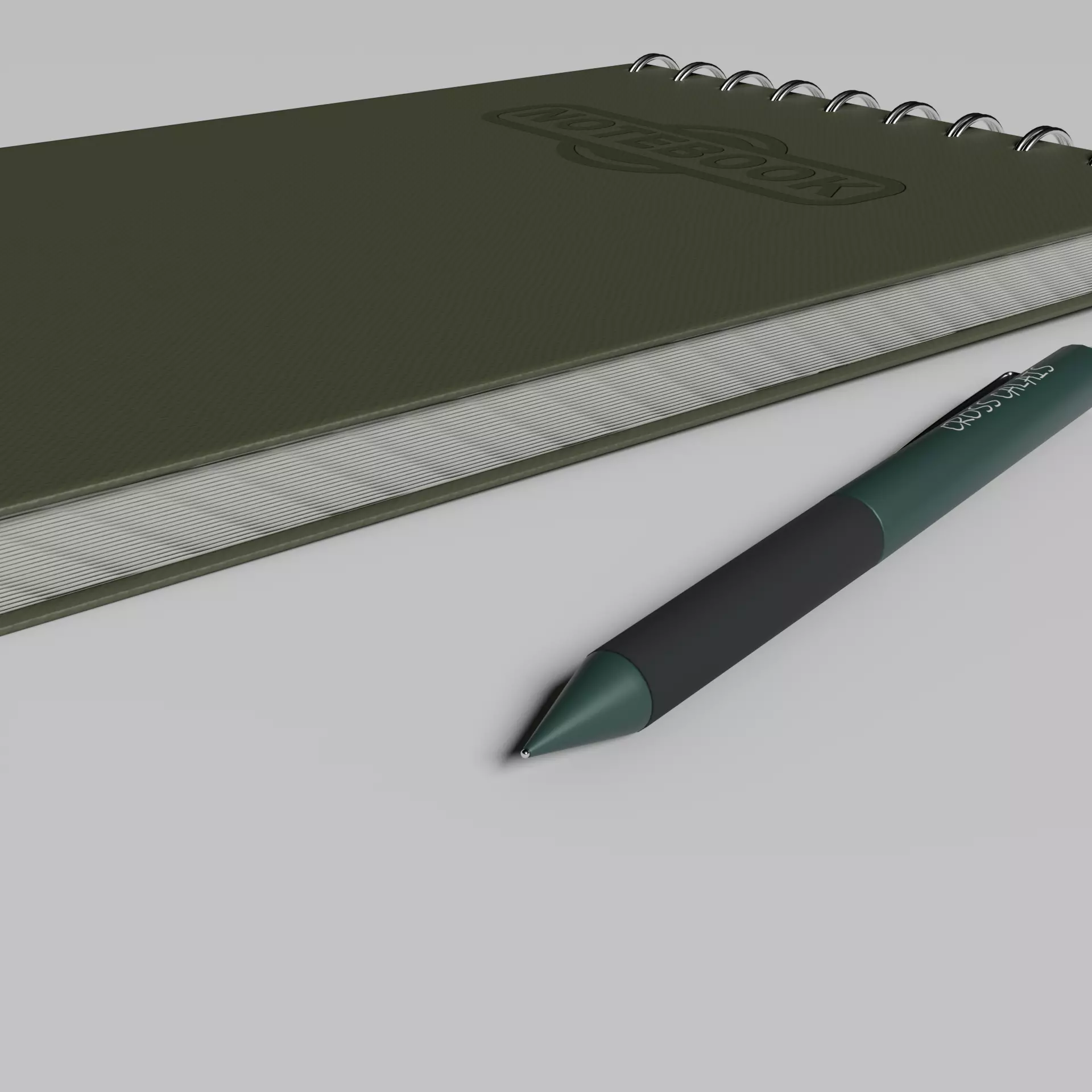 Notebook and Pen Free low-poly 3D model_5