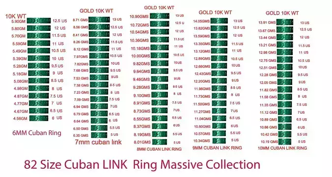 Offer Price 82 Size Cuban Ring Massive Collection Cuban Jewelry 