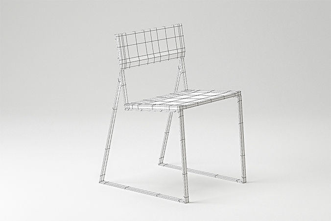 Chair modern with metal frame 3D model_7