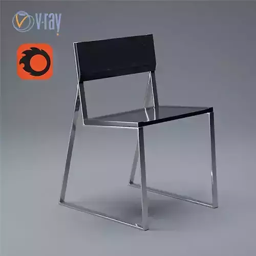 Chair modern with metal frame 3D model