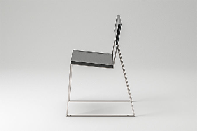 Chair modern with metal frame 3D model_5