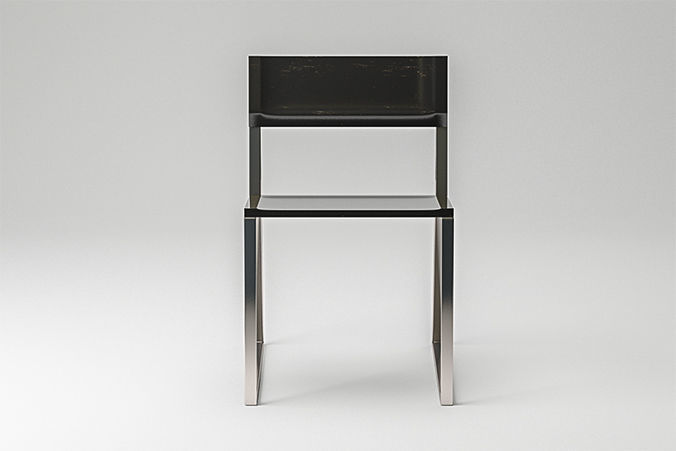 Chair modern with metal frame 3D model_4
