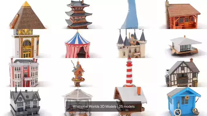 Whimsical Worlds 3D Models 3D Model Collection