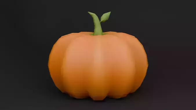 Low Poly Pumpkin 3D Model For Game Art