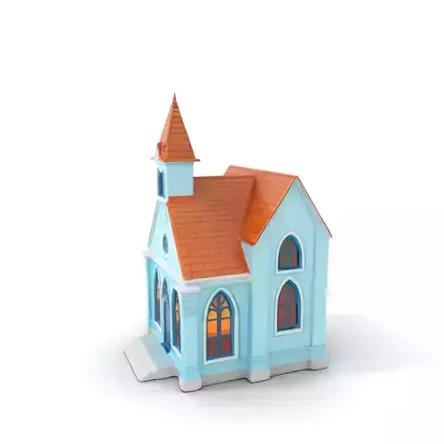 Blue Gothic Chapel model pack Low-poly 3D model