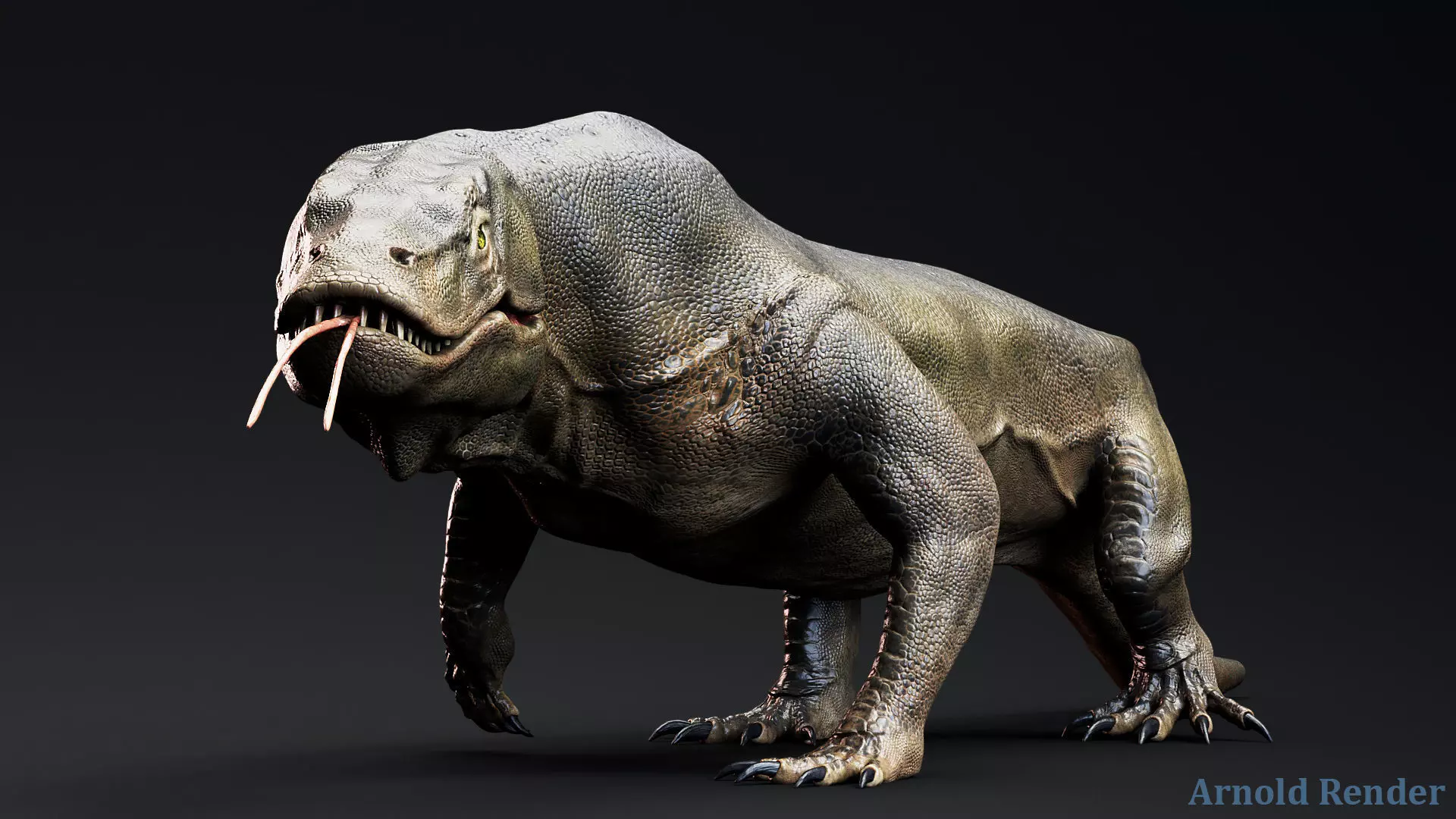 Creature -Reptile Megalania Unreal Engine Project Low-poly 3D model_0