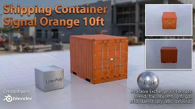 Shipping Container signal orange 10ft