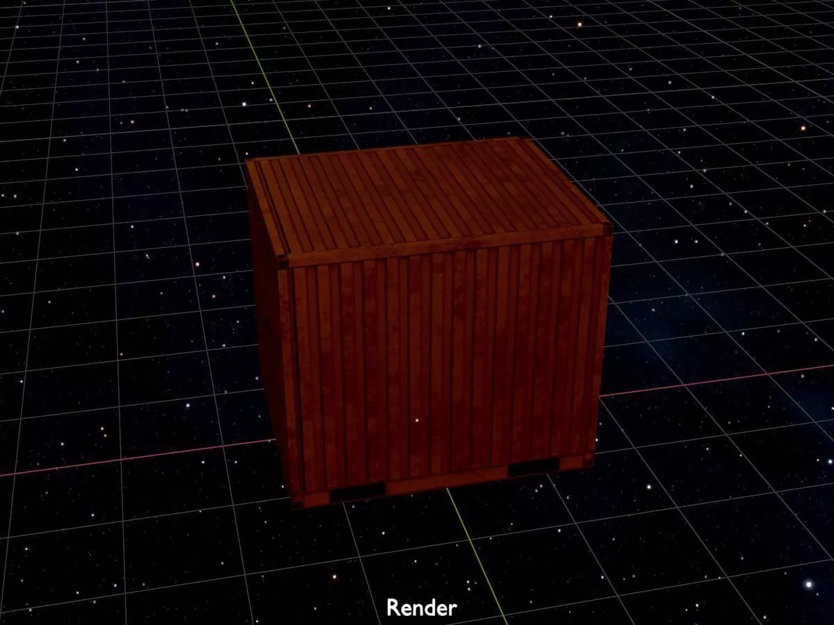 Shipping Container signal orange 10ft Low-poly 3D model_18