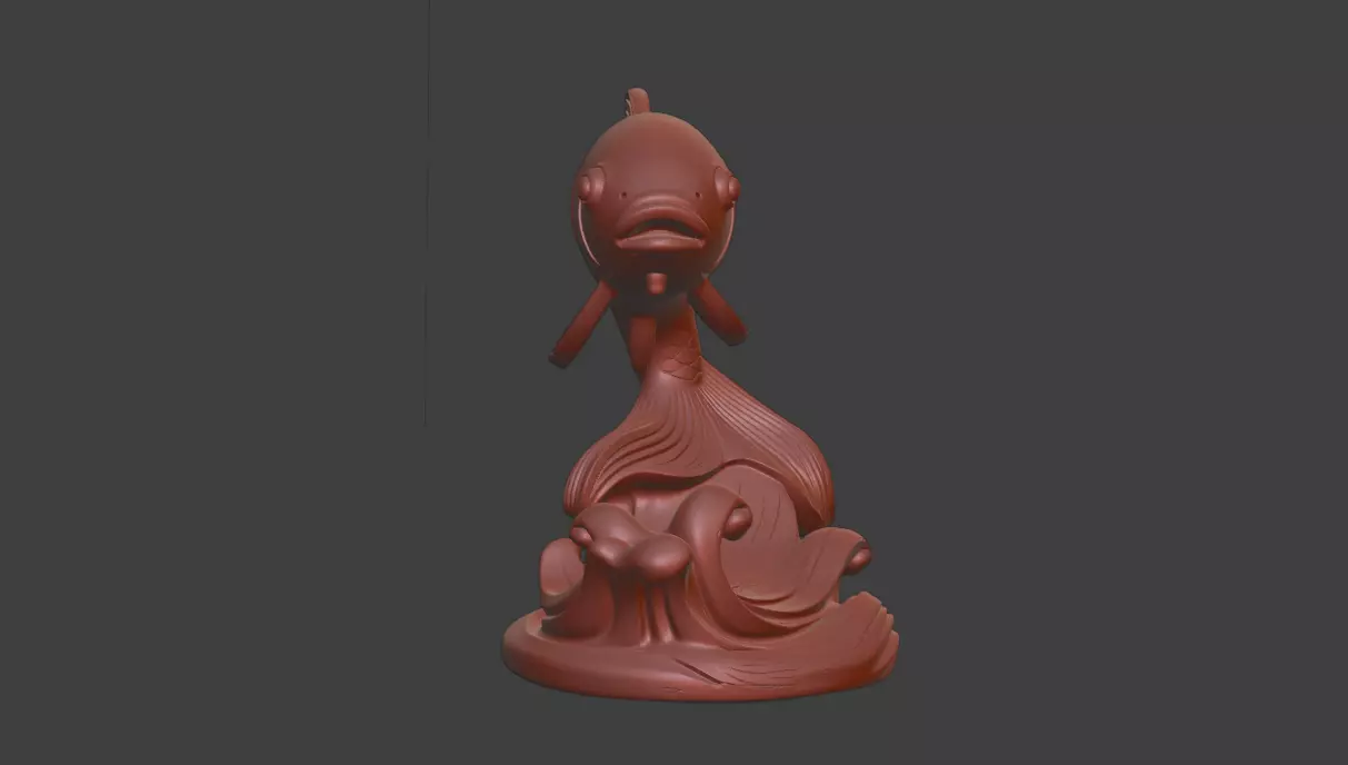 3D model of artistic carp 3D print model_3