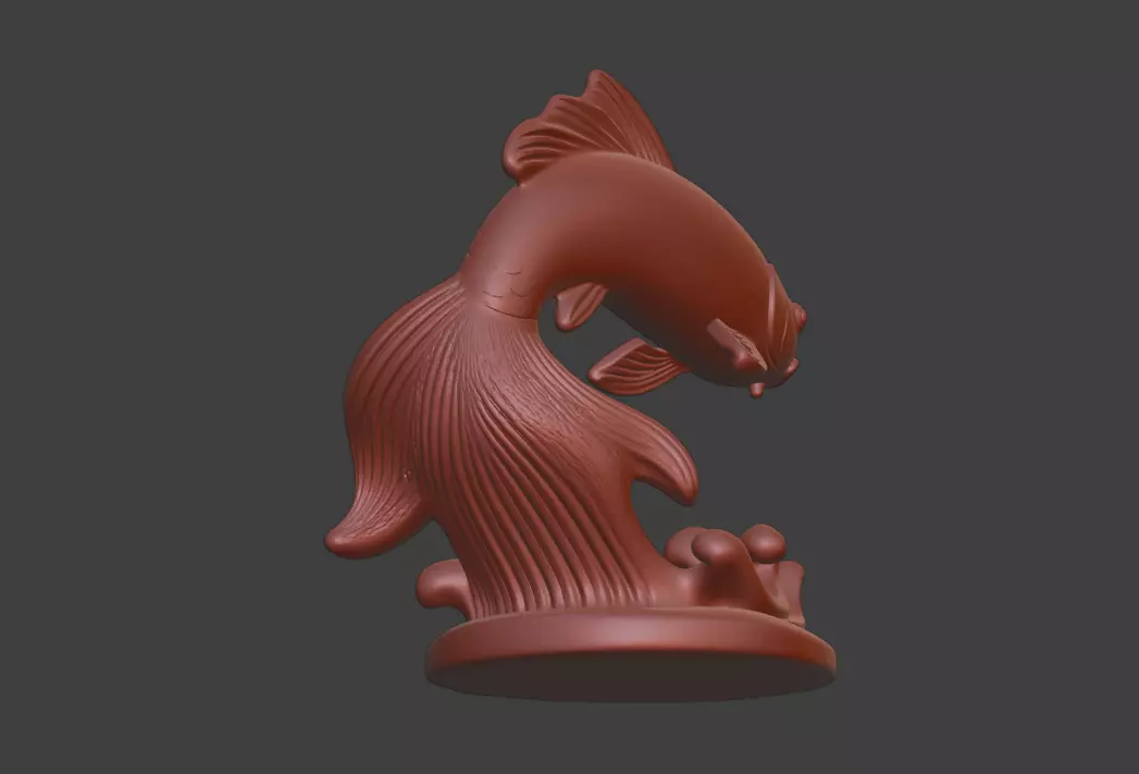 3D model of artistic carp 3D print model_7