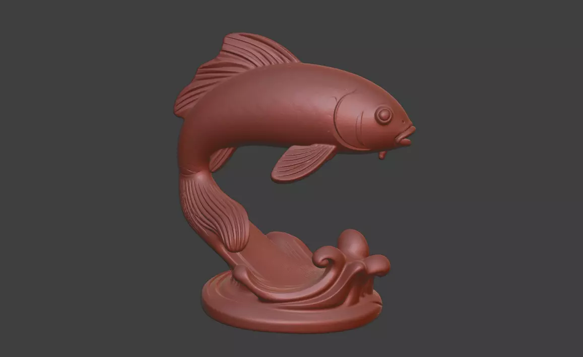 3D model of artistic carp 3D print model_2