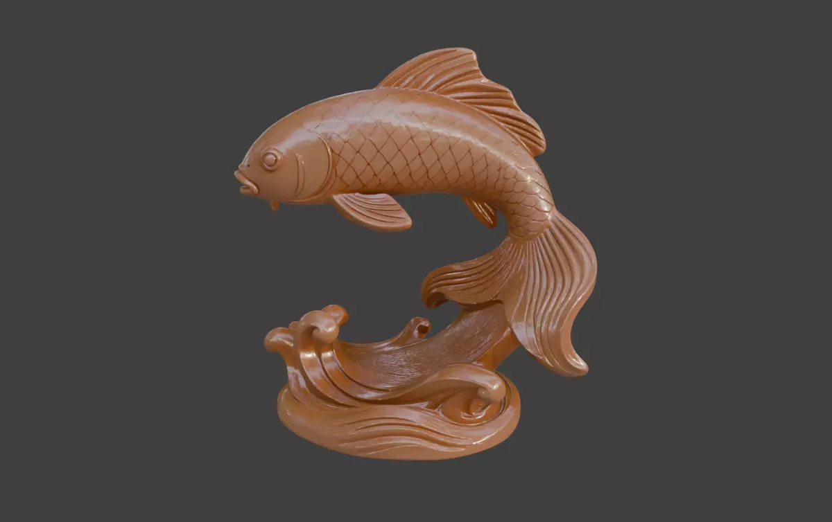 3D model of artistic carp 3D print model_0