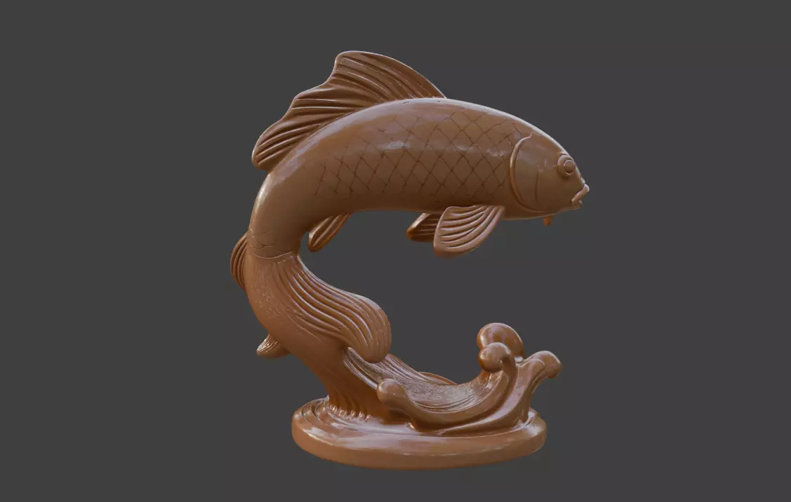 3D model of artistic carp 3D print model_1