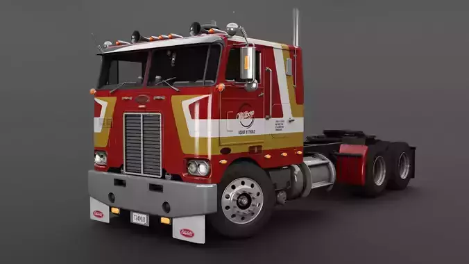 Peterbilt 352 Cabover Semi Truck - Complete Model 