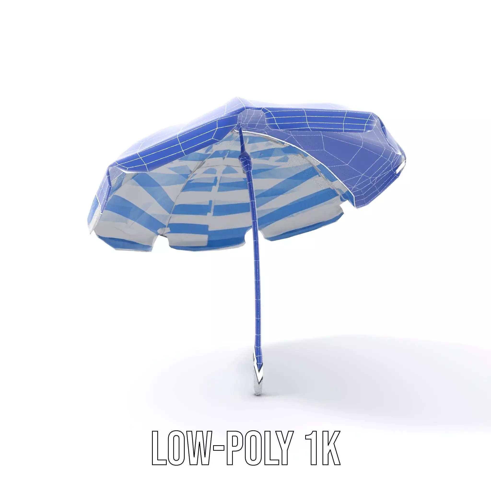Striped Beach Umbrella model pack Low-poly 3D model_13