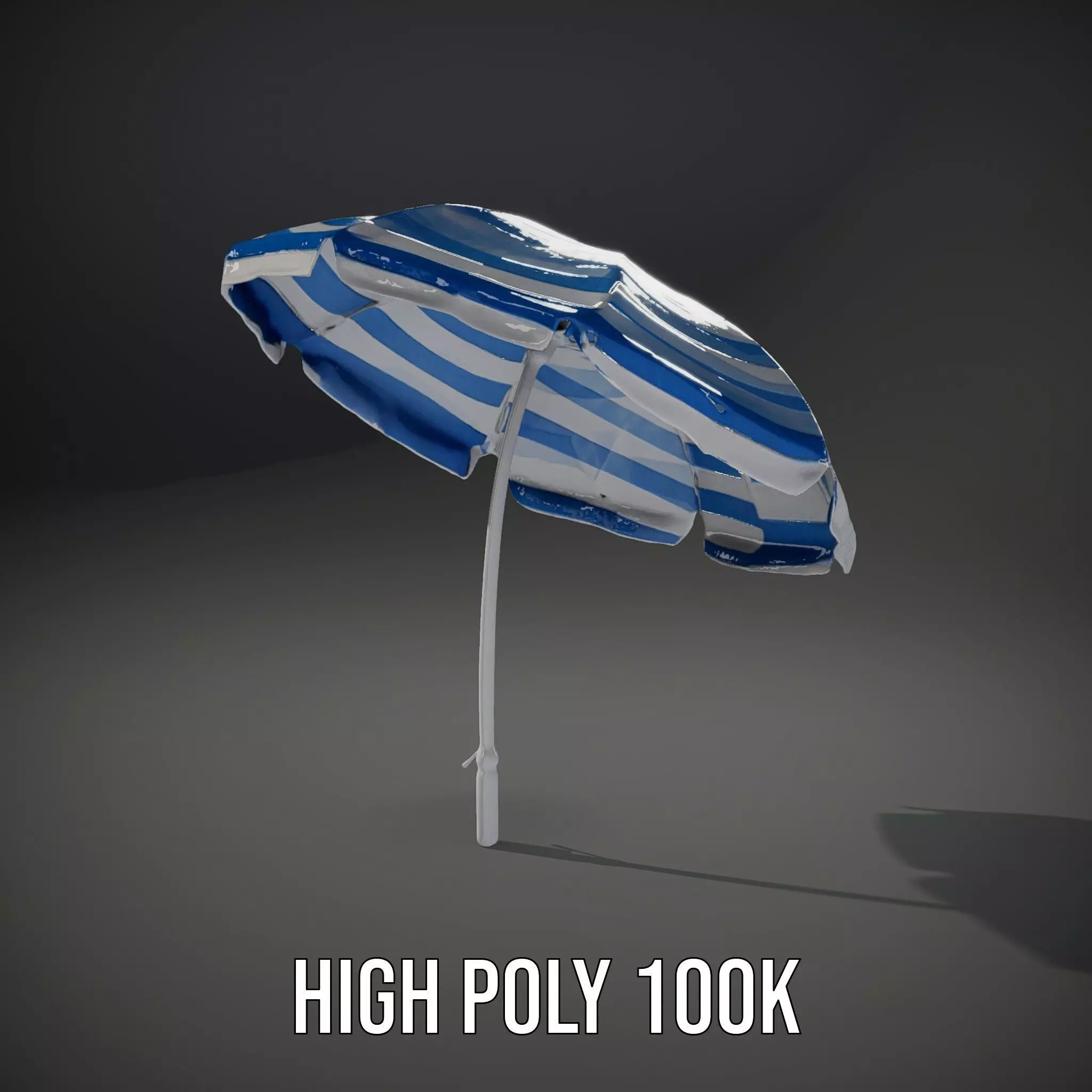 Striped Beach Umbrella model pack Low-poly 3D model_11