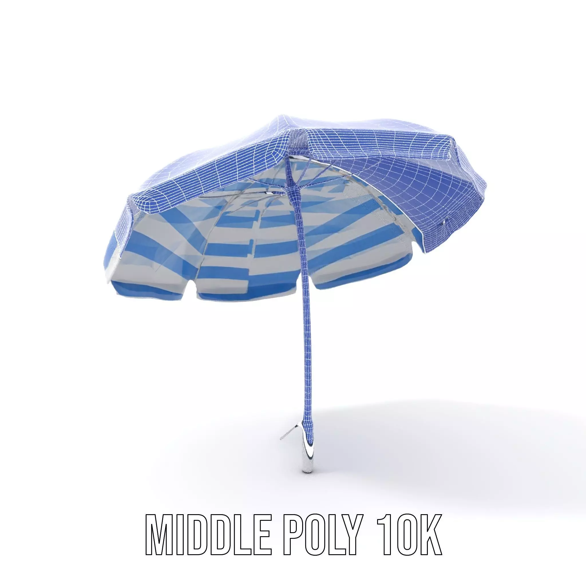 Striped Beach Umbrella model pack Low-poly 3D model_14