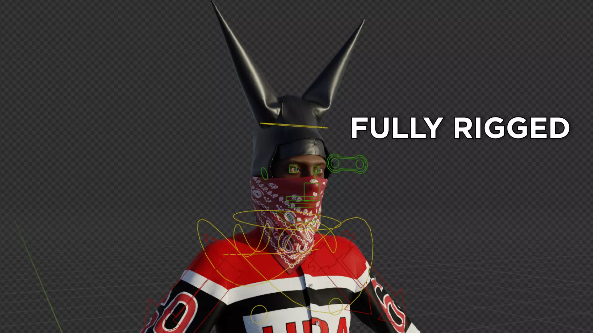 Playboi Carti Evil Jordan Inspired 3D Model Fully Rigged 3D model_2