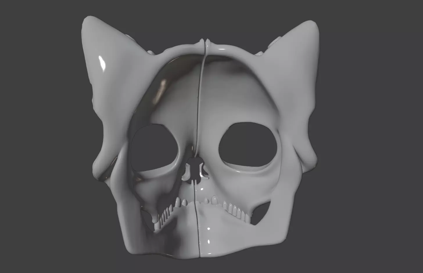CAT SKULL MASK 3D print model_2