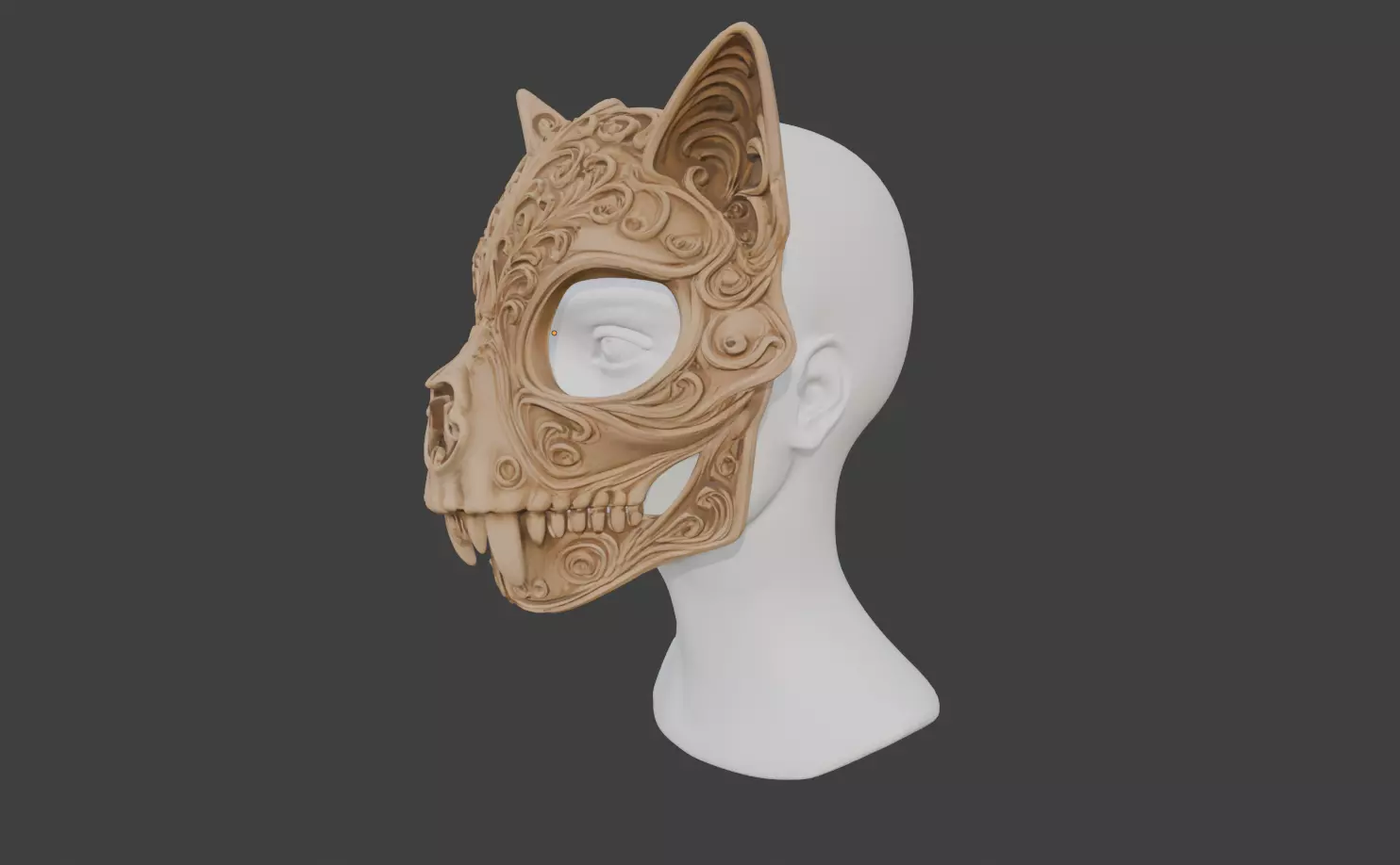 CAT SKULL MASK 3D print model_1