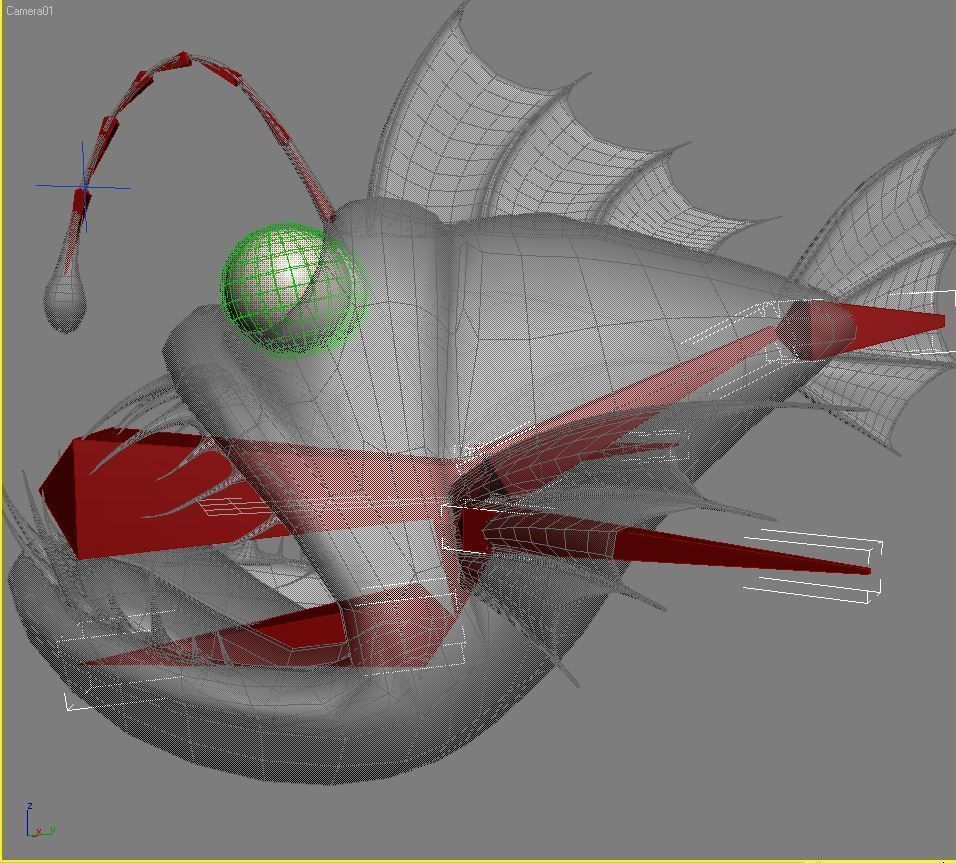 Cartoon Anglerfish RIGGED and ANIMATD Low-poly 3D model_7