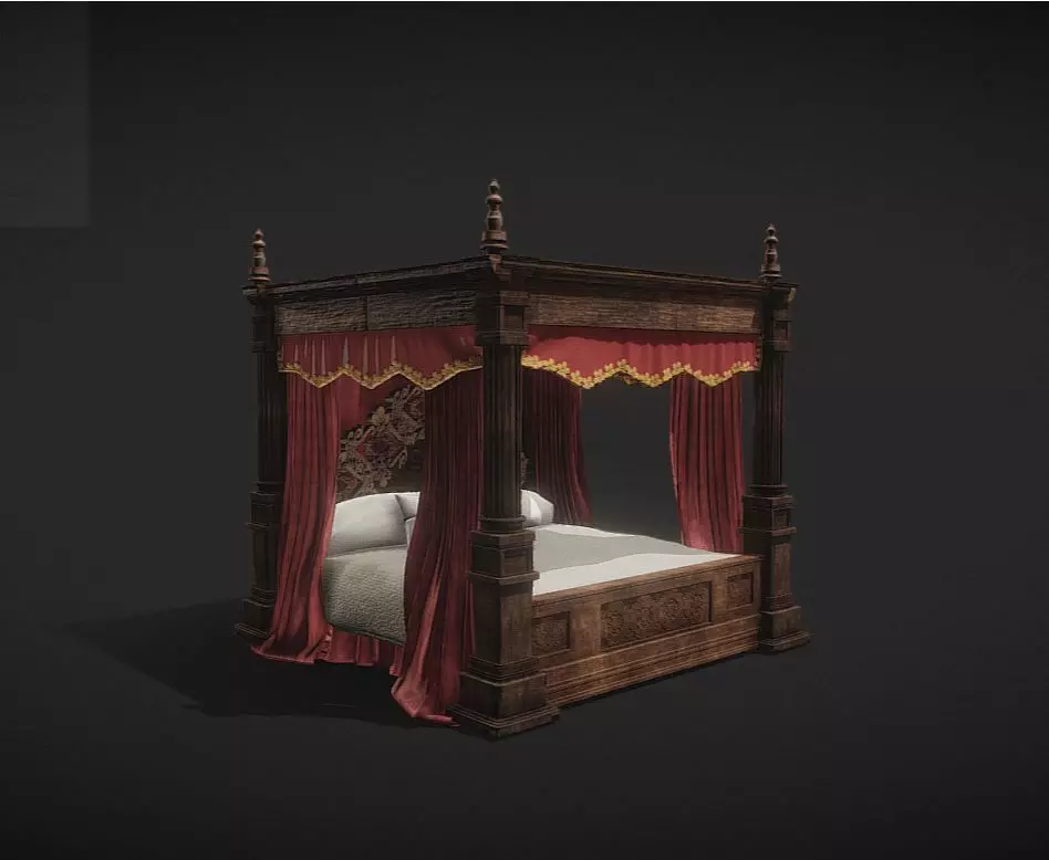 Victorian Bed 3D model_2