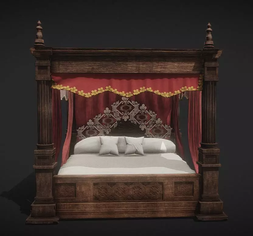 Victorian Bed 3D model_1