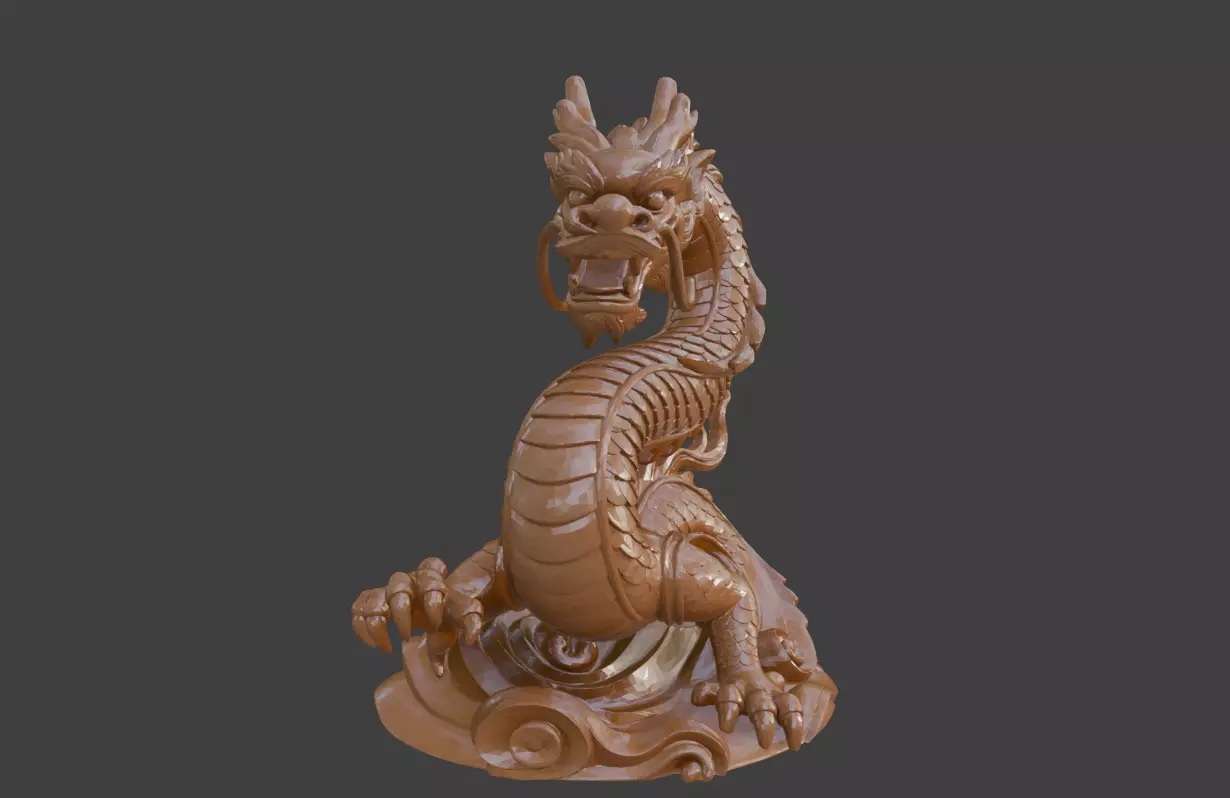The 3D model of the dragon sculpture is printable 3D print model_0